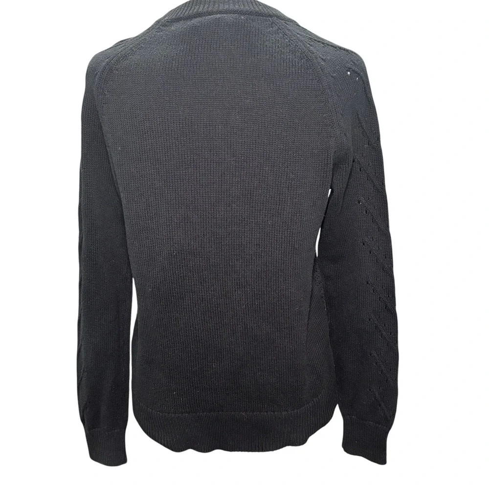 J. Crew‎ Black 100% Cotton Long Sleeve Sweater XS Preppy Classic